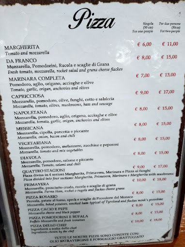Pizzeria da Franco menu 1